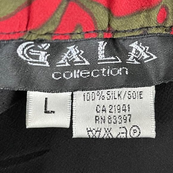 Gala Collection Womens Skirt Size L Boho Patchwork Floral Silk Asymmetrical Hem - Picture 8 of 9